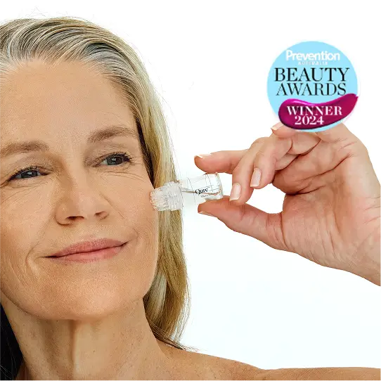 Woman using serum